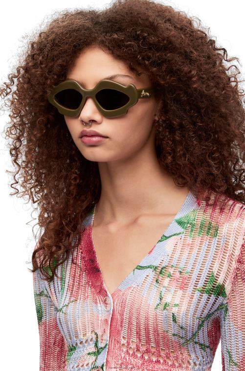 caqui brillante gafas de sol flame de acetato Loewe R8J8Z1468 mujer