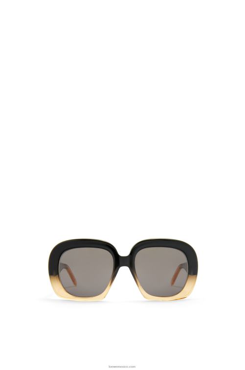 degradado negro/beige gafas de sol cuadradas en forma de media luna de acetato Loewe R8J8Z1438 mujer