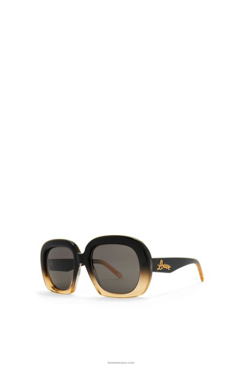 degradado negro/beige gafas de sol cuadradas en forma de media luna de acetato Loewe R8J8Z1438 mujer