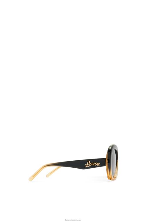 degradado negro/beige gafas de sol cuadradas en forma de media luna de acetato Loewe R8J8Z1438 mujer