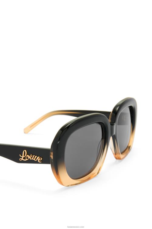 degradado negro/beige gafas de sol cuadradas en forma de media luna de acetato Loewe R8J8Z1438 mujer