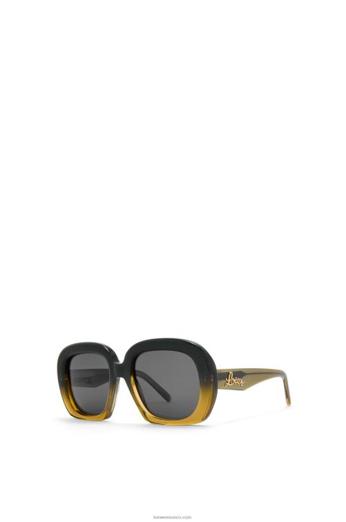 degradado verde gafas de sol cuadradas en forma de media luna de acetato Loewe R8J8Z1440 mujer