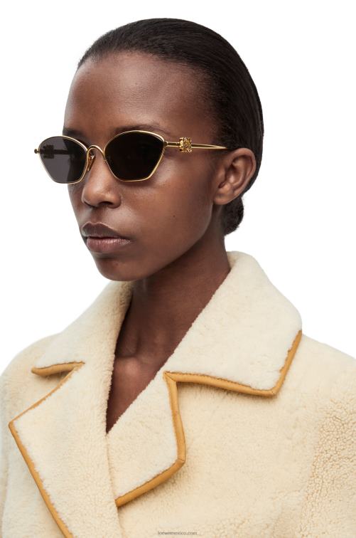 humo/moka Gafas de sol hexagonales con anagrama en metal Loewe R8J8Z1447 mujer