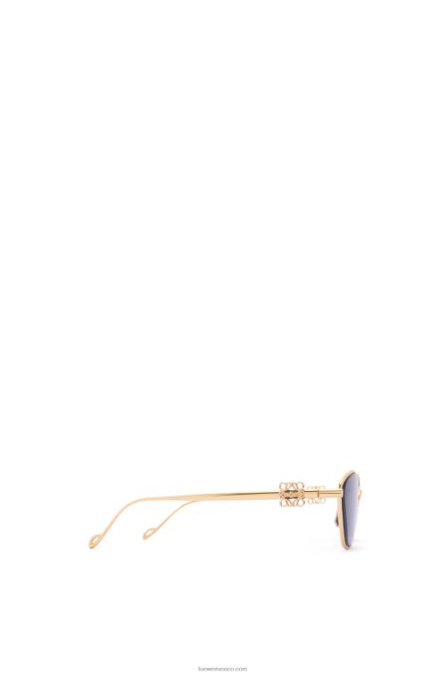 humo/moka Gafas de sol hexagonales con anagrama en metal Loewe R8J8Z1447 mujer