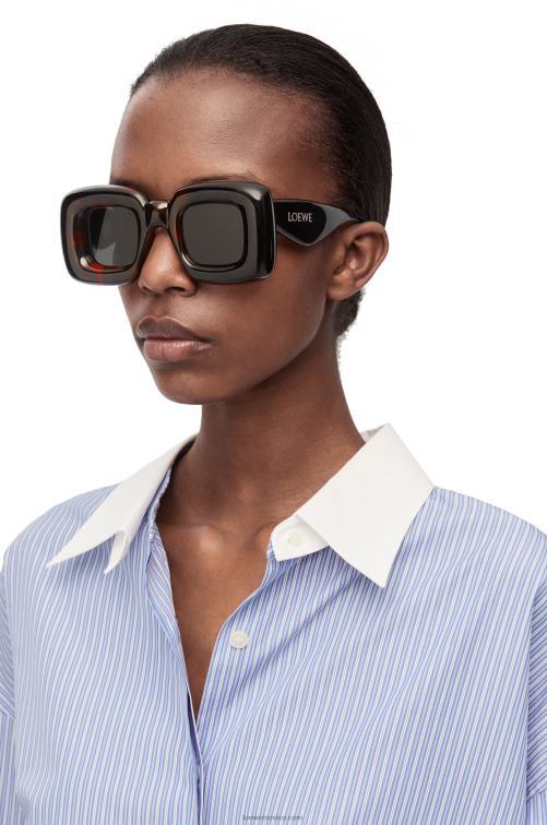 la Habana gafas de sol infladas rectangulares de nailon Loewe R8J8Z1469 mujer
