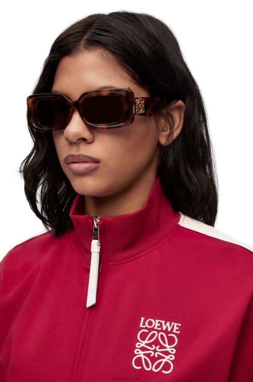 la Habana lentes de sol rectangulares en acetato Loewe R8J8Z1425 mujer