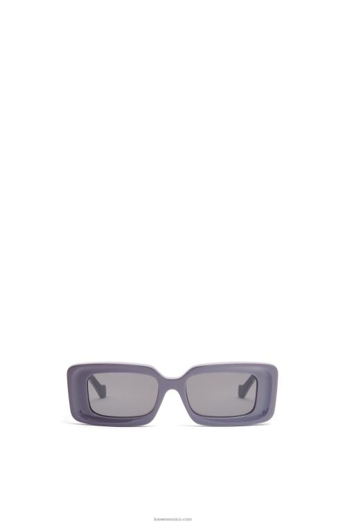 lila polvorienta lentes de sol rectangulares en acetato Loewe R8J8Z1477 mujer