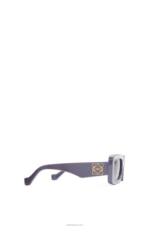 lila polvorienta lentes de sol rectangulares en acetato Loewe R8J8Z1477 mujer