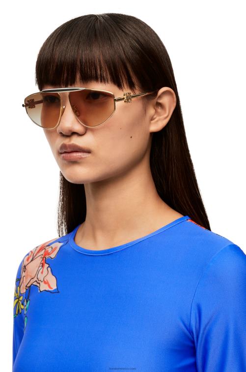marrón invierno spoiler nuevas gafas de sol de aviador en metal Loewe R8J8Z1448 mujer