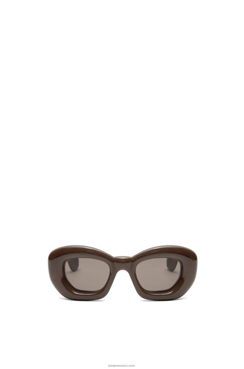 marrón oscuro fw23 gafas de sol infladas con mariposas de nailon Loewe R8J8Z1452 mujer
