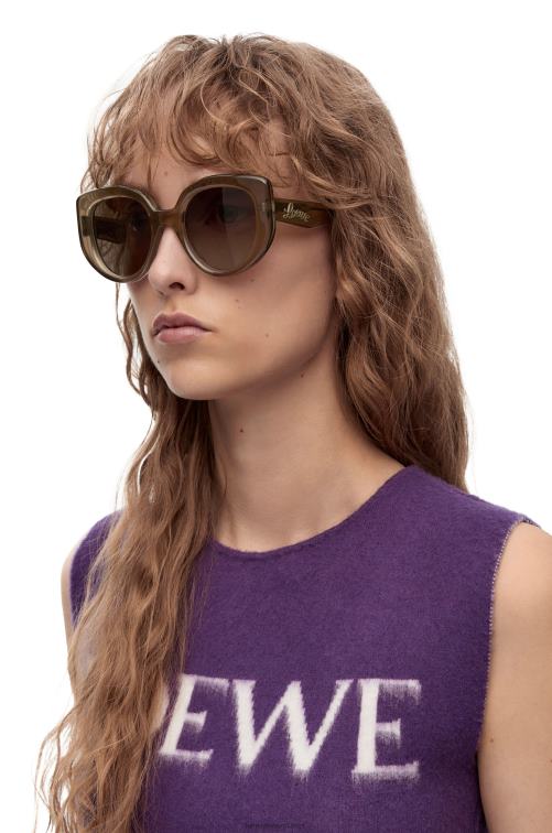 marrón verde gafas de sol mariposa de acetato Loewe R8J8Z1496 mujer