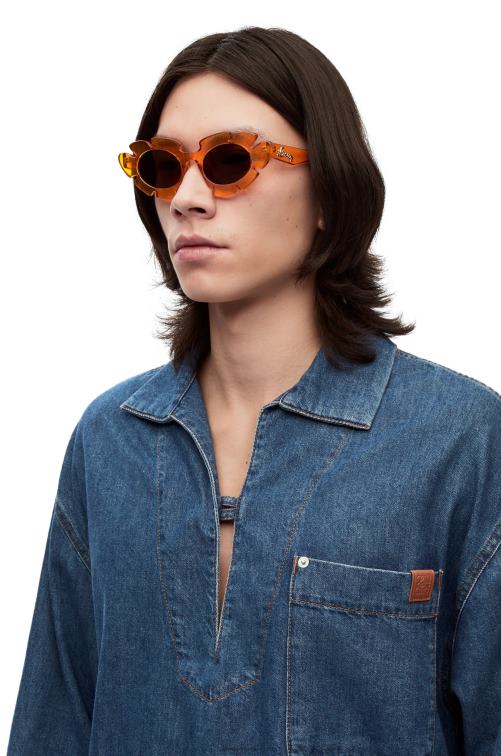 naranja transparente gafas de sol flor de nailon inyectado Loewe R8J8Z1461 mujer