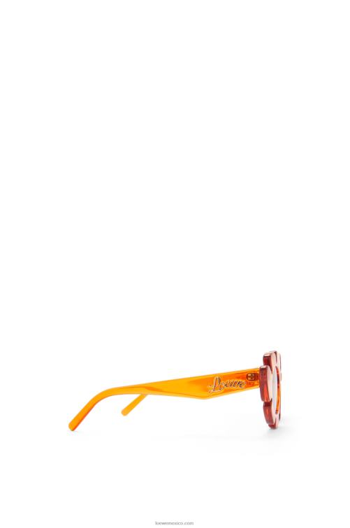 naranja transparente gafas de sol flor de nailon inyectado Loewe R8J8Z1461 mujer