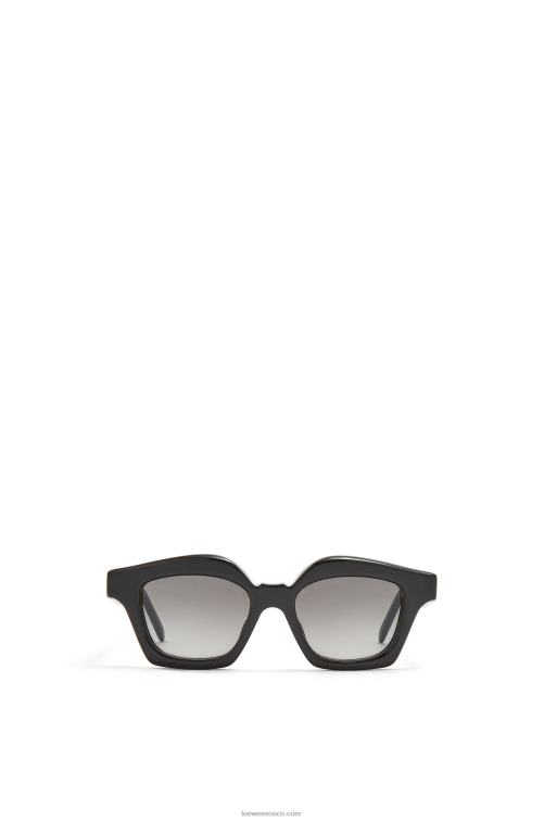 negro brillante gafas de sol browline pequeñas de acetato Loewe R8J8Z1483 mujer
