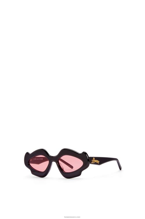 negro brillante gafas de sol flame de acetato Loewe R8J8Z1465 mujer