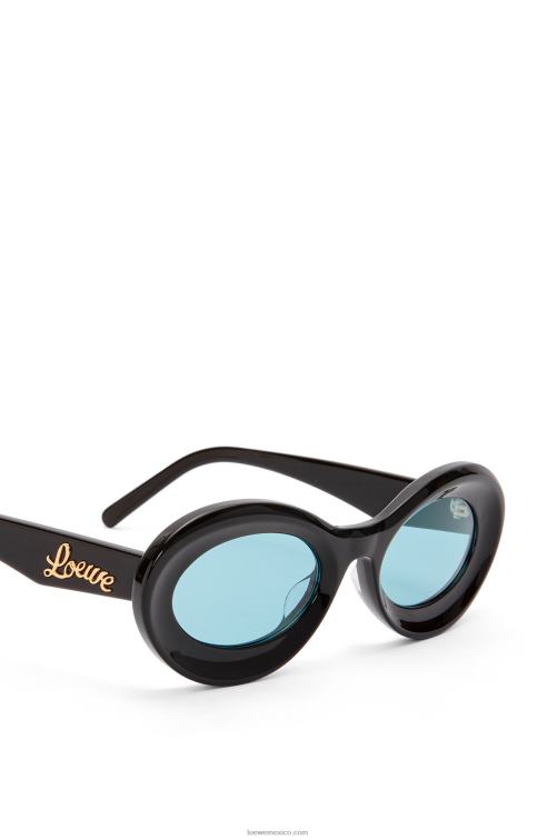 negro brillante gafas de sol loop en acetato Loewe R8J8Z1457 mujer