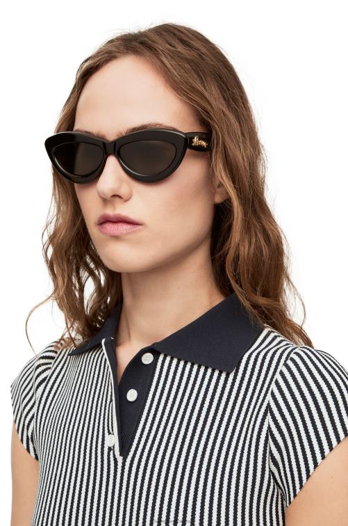 negro gafas de sol cateye de acetato Loewe R8J8Z1495 mujer