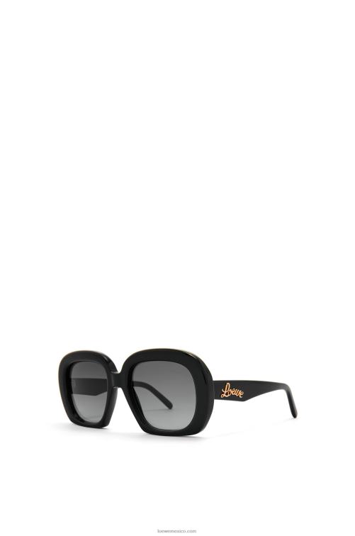 negro gafas de sol cuadradas en forma de media luna de acetato Loewe R8J8Z1439 mujer