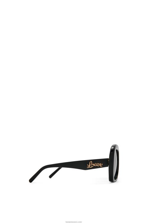 negro gafas de sol cuadradas en forma de media luna de acetato Loewe R8J8Z1439 mujer