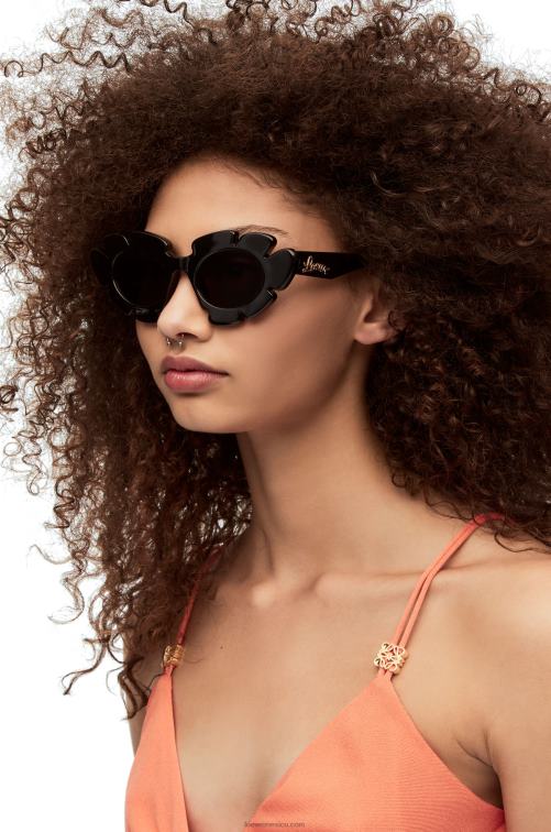 negro gafas de sol flor de nailon inyectado Loewe R8J8Z1464 mujer