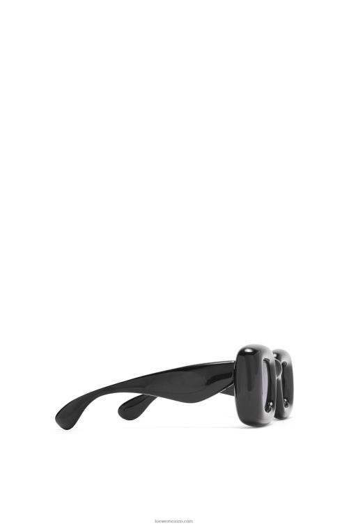 negro gafas de sol infladas rectangulares de nailon Loewe R8J8Z1470 mujer
