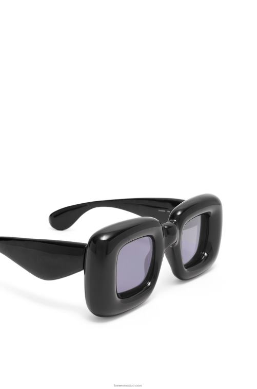 negro gafas de sol infladas rectangulares de nailon Loewe R8J8Z1470 mujer