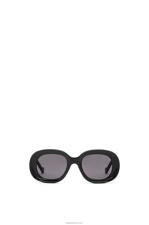 negro gafas de sol ovaladas de acetato Loewe R8J8Z1482 mujer