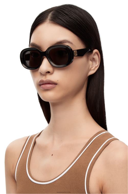 negro gafas de sol ovaladas de acetato Loewe R8J8Z1482 mujer