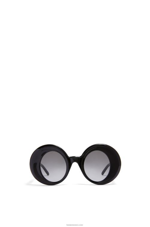negro gafas de sol redondas oversize de acetato Loewe R8J8Z1481 mujer