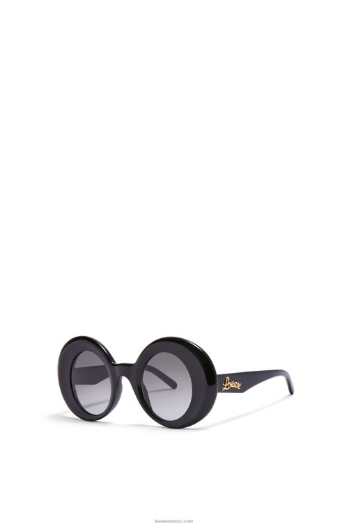 negro gafas de sol redondas oversize de acetato Loewe R8J8Z1481 mujer
