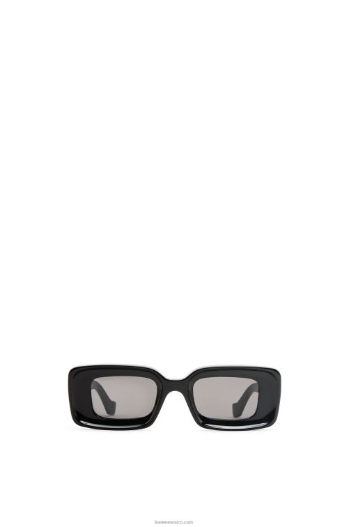 negro lentes de sol rectangulares en acetato Loewe R8J8Z1426 mujer