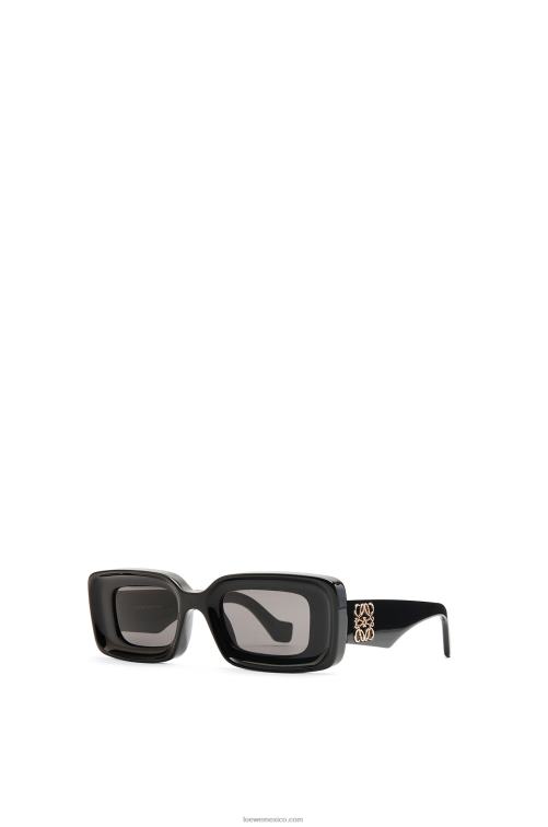 negro lentes de sol rectangulares en acetato Loewe R8J8Z1426 mujer