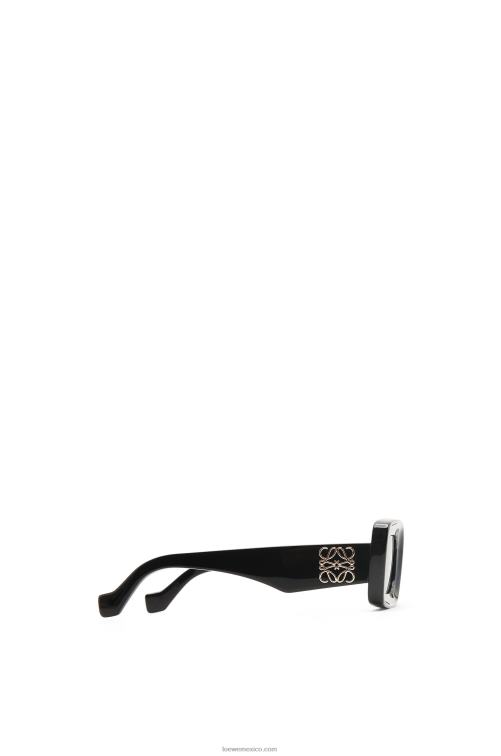 negro lentes de sol rectangulares en acetato Loewe R8J8Z1426 mujer
