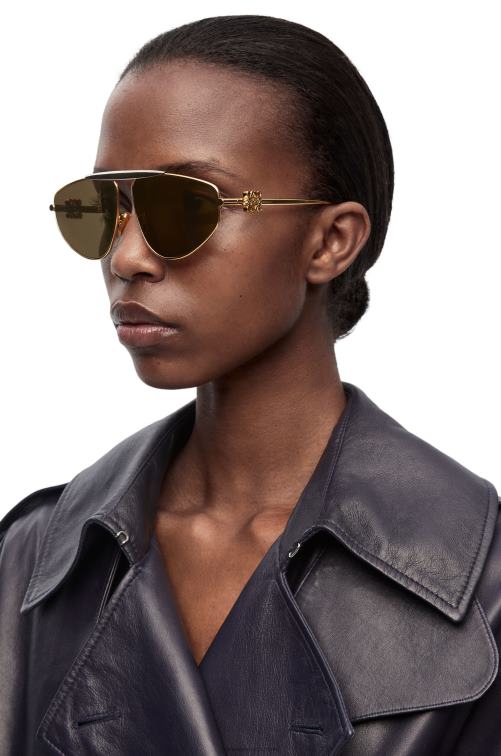 oro multitono spoiler nuevas gafas de sol de aviador en metal Loewe R8J8Z1450 mujer
