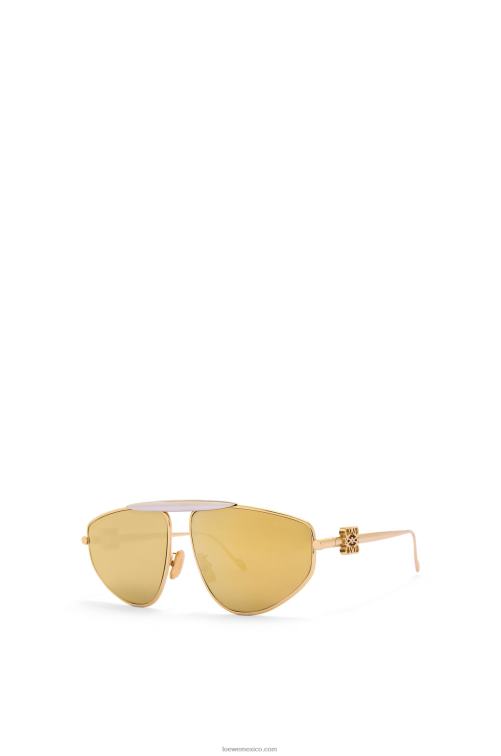 oro multitono spoiler nuevas gafas de sol de aviador en metal Loewe R8J8Z1450 mujer