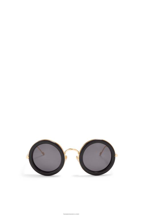 oro negro gafas de sol redondas de acetato Loewe R8J8Z1494 mujer