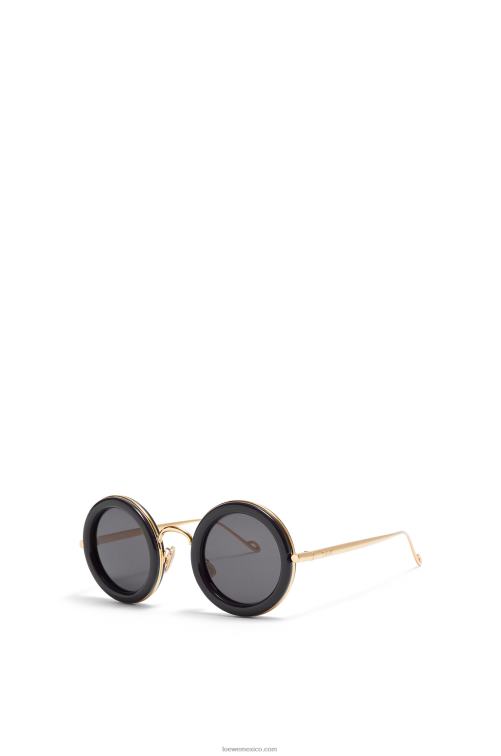 oro negro gafas de sol redondas de acetato Loewe R8J8Z1494 mujer