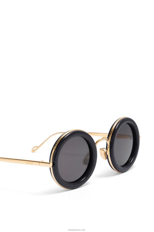 oro negro gafas de sol redondas de acetato Loewe R8J8Z1494 mujer