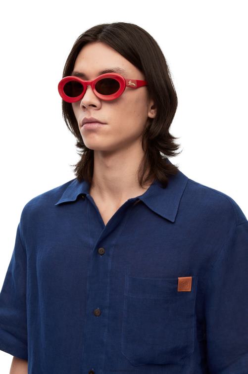 rojo brillante gafas de sol loop en acetato Loewe R8J8Z1458 mujer