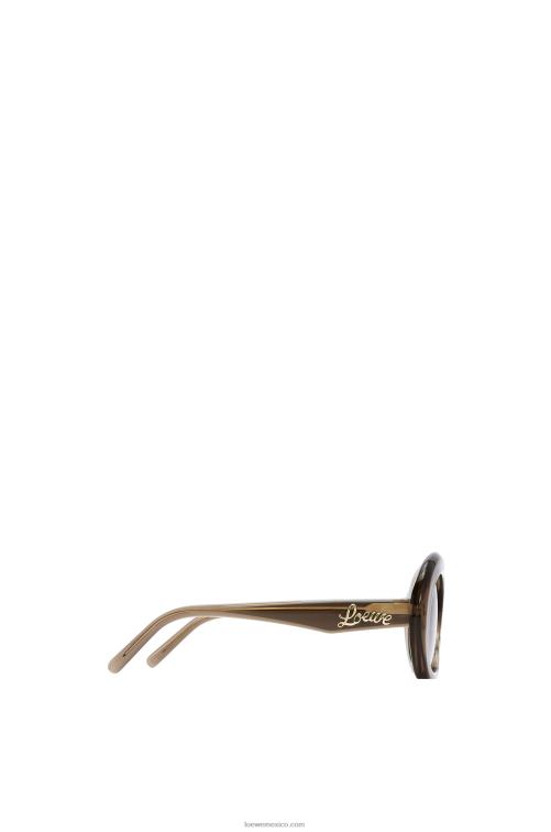 verde caqui gafas de sol de media luna de acetato Loewe R8J8Z1497 mujer
