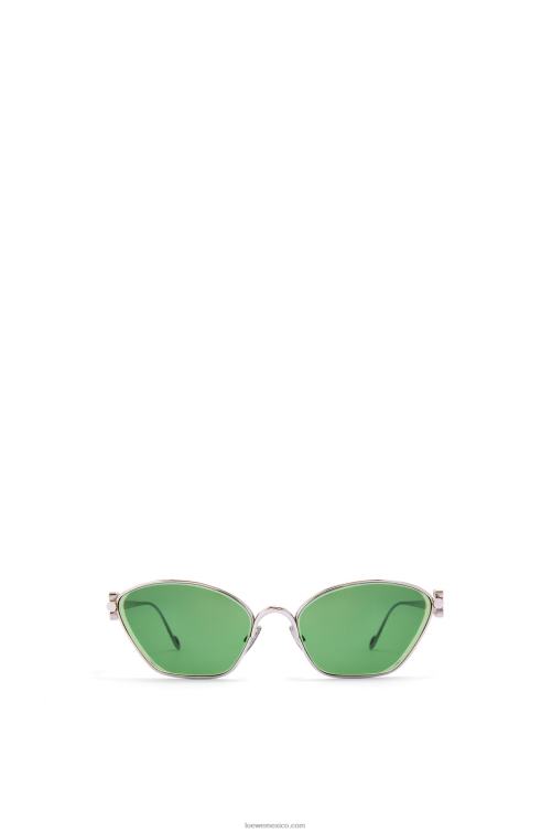 verde oscuro Gafas de sol hexagonales con anagrama en metal Loewe R8J8Z1446 mujer