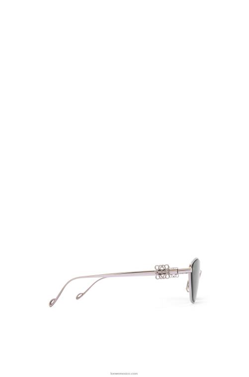 verde oscuro Gafas de sol hexagonales con anagrama en metal Loewe R8J8Z1446 mujer