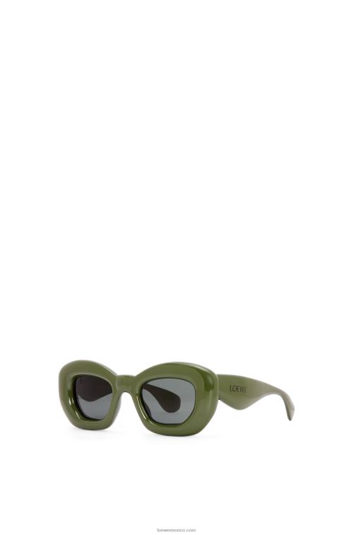 verde oscuro gafas de sol infladas con mariposas de nailon Loewe R8J8Z1453 mujer