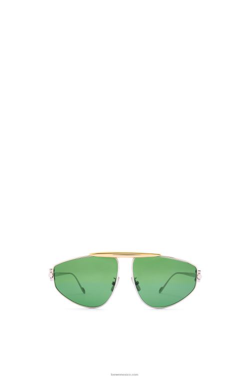 verde oscuro spoiler nuevas gafas de sol de aviador en metal Loewe R8J8Z1449 mujer