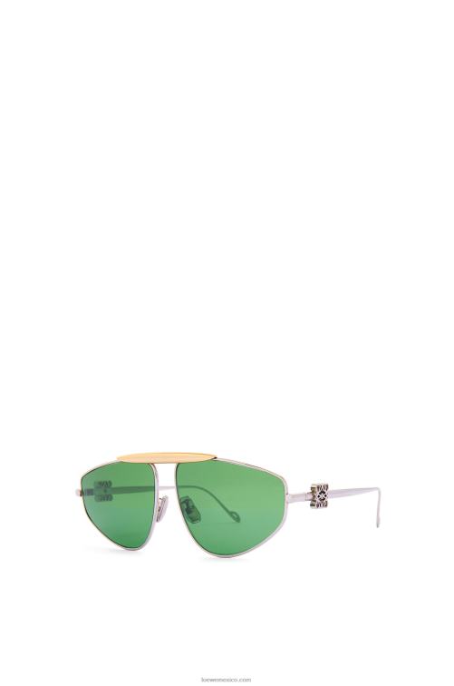 verde oscuro spoiler nuevas gafas de sol de aviador en metal Loewe R8J8Z1449 mujer