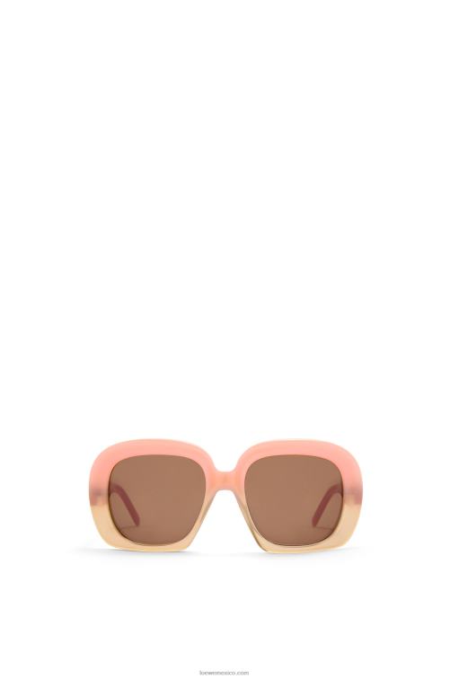 verde selva/romero gafas de sol cuadradas en forma de media luna de acetato Loewe R8J8Z1437 mujer