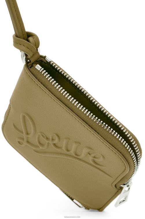 aceituna monedero doble en piel de becerro clásica Loewe R8J8Z1334 mujer