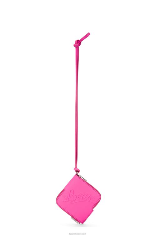 fucsia monedero doble en piel de becerro clásica Loewe R8J8Z1335 mujer