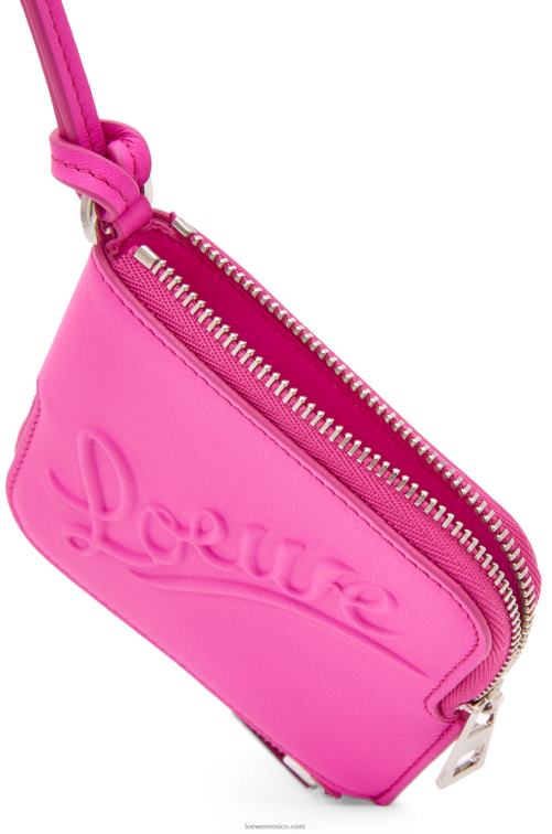 fucsia monedero doble en piel de becerro clásica Loewe R8J8Z1335 mujer