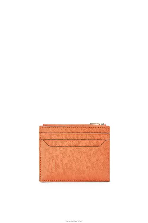 Arrecife de coral tarjetero cuadrado con anagrama y cremallera de piel de becerro granulada Loewe R8J8Z1399 mujer